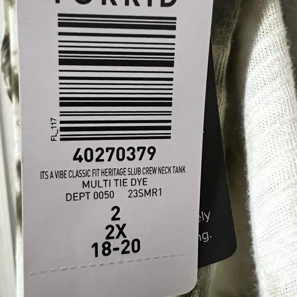 Torrid It’s A Vibe Classic Fit Heritage Slub Crew Neck Tank NWT - Picture 7 of 7